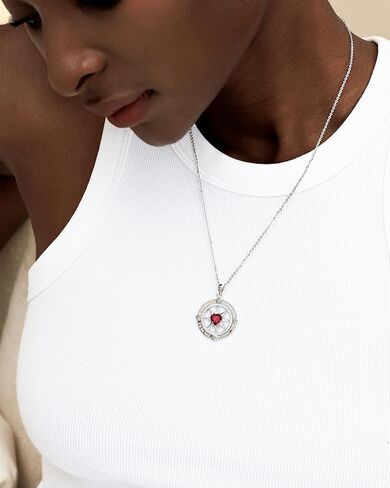 FANCIME Graduation Necklace, Compass Necklace for Women Sterling Silver Compass Jewelry birthstone Pendant Fine Jewelry Gemstone Birthday Christmas Gifts for Girls Wife in Saudi Arabia