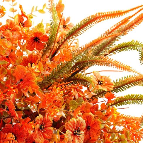 Artificial Mums Fall Flowers for Outdoors, 12 Bundles Fake Mums Faux Plants for Outdoor Planters Autumn Decorations,UV Resistant Silk Flowers for Front Porch Garden Patio Home Decor (SET1) in Saudi Arabia
