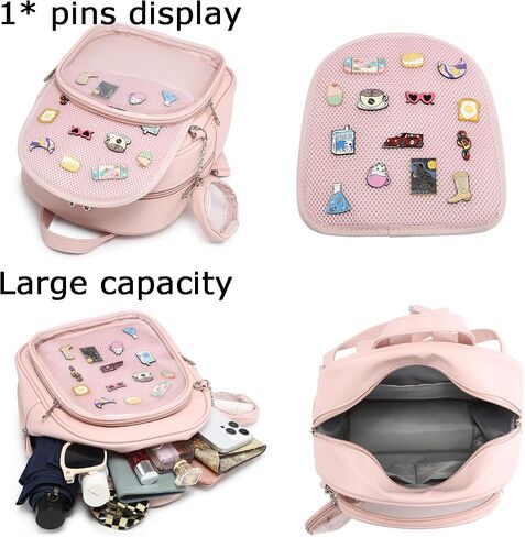 CHERRY SAUCE Kawaii Backpack PU Leather Ita Bag Aesthetic Cute Purse Pin Display in Saudi Arabia