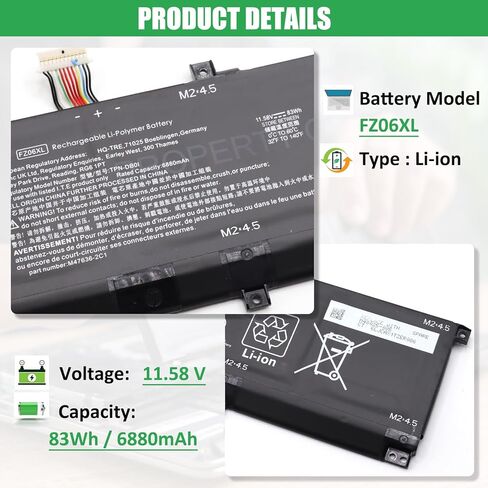 TI04XL M24563-005 Laptop Battery Replacement for HP Envy 17 Envy 17-ch Series Notebook HSTNN-IB9T M24420-1D1 M24420-1C1 TI04055XL 15.12V 55.67Wh in Saudi Arabia