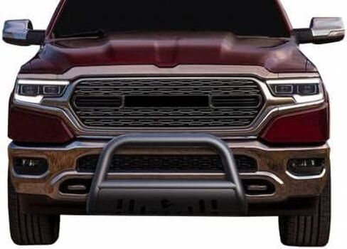 Black Horse Bul Bar Plate Skid Plate أسود متوافق مع 2019-2024 RAM 1500 (Excl. Rebel & Trx Trim ، 19-24 RAM 1500 Classic و 20-22 Ram 1500 Diesel Models) (Excl.Rebel & Warlock Trims) -BBDG112A-SP in Saudi Arabia