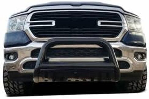 Black Horse Bul Bar Plate Skid Plate أسود متوافق مع 2019-2024 RAM 1500 (Excl. Rebel & Trx Trim ، 19-24 RAM 1500 Classic و 20-22 Ram 1500 Diesel Models) (Excl.Rebel & Warlock Trims) -BBDG112A-SP in Saudi Arabia