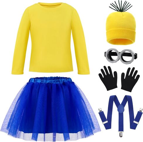 Spooktacular Creations Halloween Child Girl Cute Yellow Shirt Tutu Outfit, Kids Costume Accessories Set for Holiday Parties in Saudi Arabia