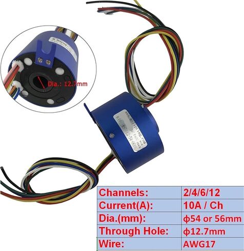 1pc Aluminium Slip Ring 2/4//6/12 Channel whith Hole 12.7mm 10A 54mm Rotate Dining Table Slip Ring Electric Collector Rings(4 CHANNELS) in Saudi Arabia