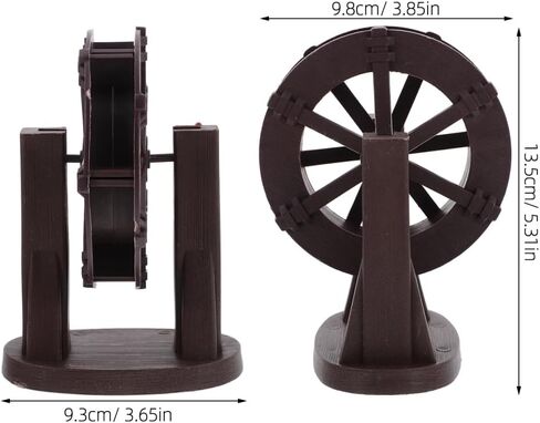 STOBAZA Fountain Water Wheel Decor, Micro Landscape Fountain Feng Shui Sculpture Water Wheel for DIY Craft Home Office Fish Tank Bonsai Micro Landscape Layout Decor in Saudi Arabia