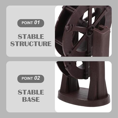 STOBAZA Fountain Water Wheel Decor, Micro Landscape Fountain Feng Shui Sculpture Water Wheel for DIY Craft Home Office Fish Tank Bonsai Micro Landscape Layout Decor in Saudi Arabia