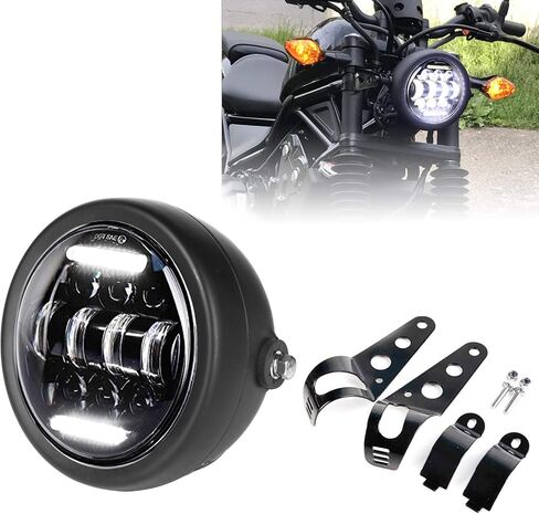5-3/4inch Motorcycle Headlight with Headlight Housing Bucket Mount Bracket compatible with Shadow 750 Rebel 500 Café Racer Bober Cruiser in Saudi Arabia