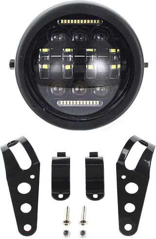 5-3/4inch Motorcycle Headlight with Headlight Housing Bucket Mount Bracket compatible with Shadow 750 Rebel 500 Café Racer Bober Cruiser in Saudi Arabia
