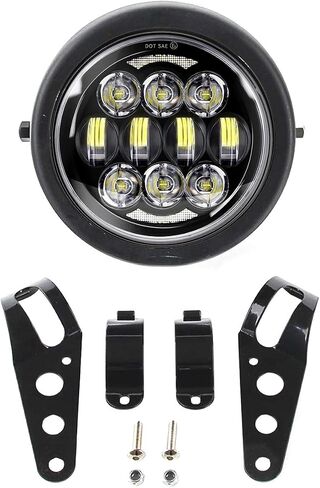 5-3/4inch Motorcycle Headlight with Headlight Housing Bucket Mount Bracket compatible with Shadow 750 Rebel 500 Café Racer Bober Cruiser in Saudi Arabia