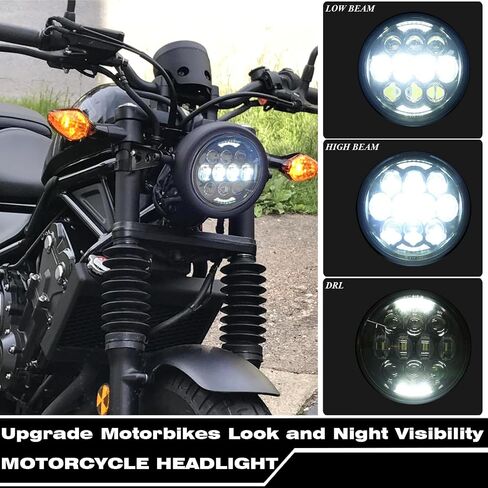 5-3/4inch Motorcycle Headlight with Headlight Housing Bucket Mount Bracket compatible with Shadow 750 Rebel 500 Café Racer Bober Cruiser in Saudi Arabia