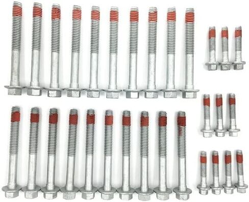 Engine Cylinder Head Bolt Kit - 30 Piece - with 20 Medium and 10 Short Bolts - Compatible with 2004-2013 Chevy Silverado 1500 Hybrid in Saudi Arabia