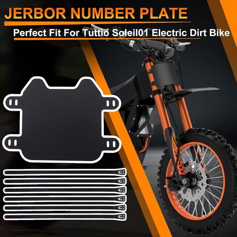 لوحة ترخيص رقم Jerbor Front لـ Tuttio Soleil01 BF SF ARC-I الدراجة الكهربائية DRIT ، ABS مع الأشرطة الطويلة القابلة للتعديل ويمكن استخدام كلا الجانبين لوحة ترخيص الدراجة (أسود) in Saudi Arabia