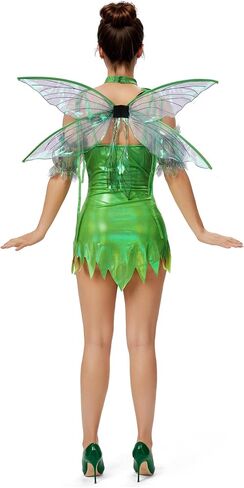 Spooktacular Creations Halloween Fairy Costume Dress Women, Green Forest Pixie Princess Fancy Dress for Themed Parties in Saudi Arabia