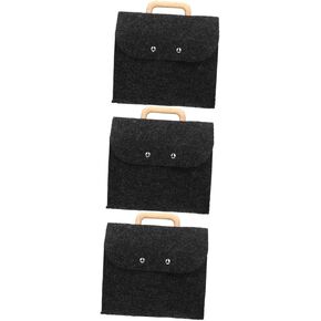 Lurrose Classic Felt Tote Busins ​​Synglish Bag Bag With Wood Confer in Saudi Arabia