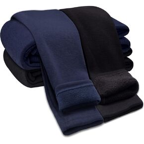 FEQO Girls Fleece Lined Leggings Thick Thermal Tights Full Length Pants Kids Winter Warm Leggings in Kuwait