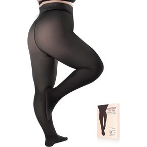 MARTIZA Plus Size Fleece Lined Tights Women, Fake Translucent Thermal Winter Leggings, Warm Thick Pantyhose for Cold Winter. in Saudi Arabia