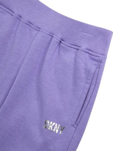 طقم بدلة رياضية للفتيات من DKNY مكون من قطعتين، هوديي صوف وسروال الركض | دفء من الصوف الناعم المريح، بلوفر بغطاء للرأس برسومات وعرق خصر مرن للفتيات الصغيرات، رائع للاستخدام اليومي واللعب in Kuwait