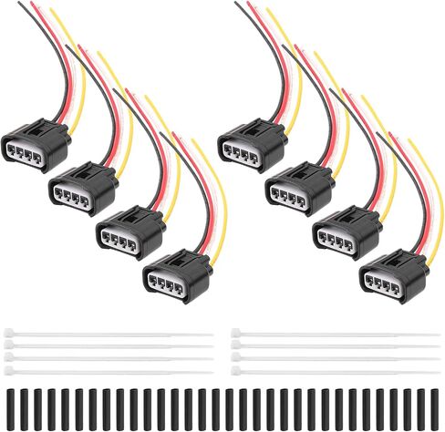 8 SetsIgnition Coil Connectors Compatible with Toyota Camry Chevrolet, L4 2.4L Ignition Coil Female Connector Plug Harness Pigtail in Saudi Arabia