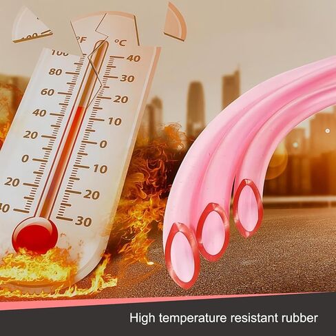 Downhill Motorcycle Fuel Line Hose, Heat-resistant Rubber Fuel Vent Hose Tube, 3M/9.84Ft Soft Petrol Tubing Pipe, Universal for Most Motorcycle, Dit Dirt Bicycle, ATV (Pink) in Saudi Arabia