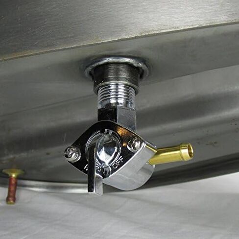 دراجة نارية 3/8 "NPT المصفاة OEM Petcock 90 درجة المرفق الإغلاق الوقود إيقاف صمام - استخدام مع خط الوقود 1/4" - يحل محل HD PT# 62125-55B - Chrome Plated - Harley Chopper Bobber Cafe Racer (3/890) in Saudi Arabia