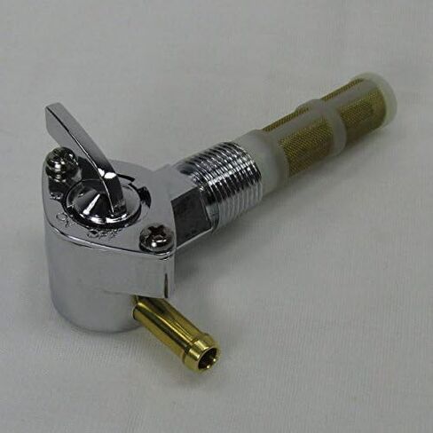 دراجة نارية 3/8 "NPT المصفاة OEM Petcock 90 درجة المرفق الإغلاق الوقود إيقاف صمام - استخدام مع خط الوقود 1/4" - يحل محل HD PT# 62125-55B - Chrome Plated - Harley Chopper Bobber Cafe Racer (3/890) in Saudi Arabia