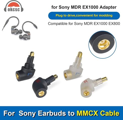 okcsc MMCX Cable Adapter Work for MMCX Cable Connected to Audio Technica ATH-LS70iS ATH-LS200iS CKRS90iS HDC213A/1.2 CKS1100iS Headphones Connector One Pair Black in Saudi Arabia