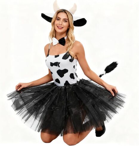 Halloween Cat Costume Accessories Black Cat Costume Set Cat Ears Bowtie Tail Tutu Skirt Cosplay Accessory Kit Men Women in Kuwait