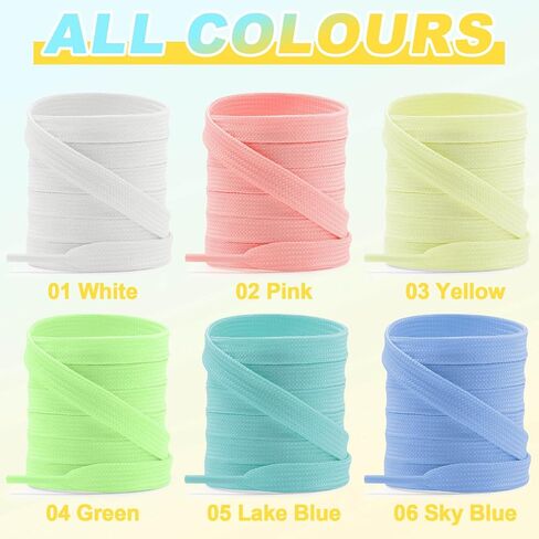 YJRVFINE Flat Luminous Shoe Laces: 2 Pairs Glow in the Dark Shoelaces for Sneakers in Saudi Arabia