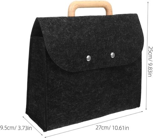 Lurrose Classic Felt Tote Busins ​​Synglish Bag Bag With Wood Confer in Kuwait
