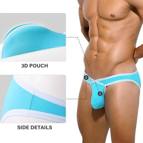 Men's Breathable And Comfortable Sexy Underwear Mesh Triangle Pants Underwear Bulge Enhance Pouch Briefs in Saudi Arabia