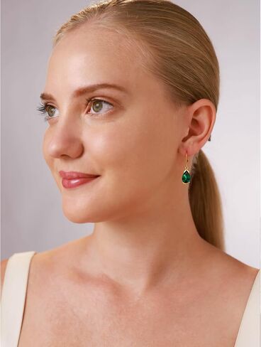 Silvershake White Gold Plated 925 Sterling Silver Drop Dangle Leverback Earrings in Saudi Arabia