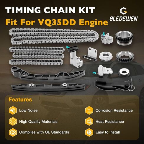 VQ35DD 3.5 Engine Timing Chain Kit, Compatible with 2017-2024 Nissan Pathfinder Infiniti QX60, Replaces 13028-6KA0A 15041-6KA0A, Fits 3.5L V6 Engine in Saudi Arabia