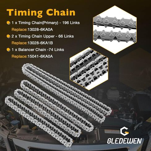 VQ35DD 3.5 Engine Timing Chain Kit, Compatible with 2017-2024 Nissan Pathfinder Infiniti QX60, Replaces 13028-6KA0A 15041-6KA0A, Fits 3.5L V6 Engine in Saudi Arabia