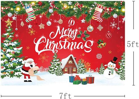 MEHOFOND Merry Christmas Party Backdrop, Gold Snowflakes Christmas Tree Merry Xmas Photo Photography Background Boho Merry Christmas Party Banner 5.9x3.6ft in Saudi Arabia