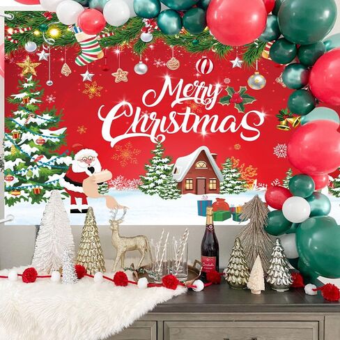 MEHOFOND Merry Christmas Party Backdrop, Gold Snowflakes Christmas Tree Merry Xmas Photo Photography Background Boho Merry Christmas Party Banner 5.9x3.6ft in Saudi Arabia