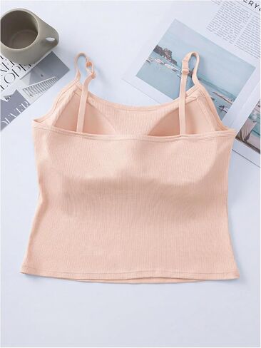 WDIRARA Women's 3 Pack Cami Top Built in Bra Spaghetti Strap Camisole Tops in Saudi Arabia