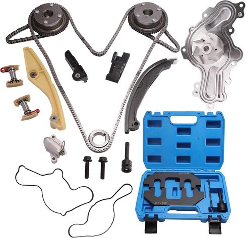 Timing Chain Kit & Water Pump with VVT Gears + 303-1248 Camshaft Holding Tool & Timing Alignment Holder Tool Kit Fit for Ford Explorer for Flex for Taurus,Fit for Lincoln MKT 3.5L V6 2012-2019 in Saudi Arabia