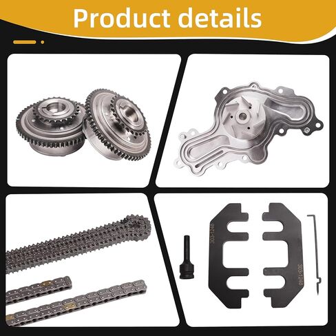 Timing Chain Kit & Water Pump with VVT Gears + 303-1248 Camshaft Holding Tool & Timing Alignment Holder Tool Kit Fit for Ford Explorer for Flex for Taurus,Fit for Lincoln MKT 3.5L V6 2012-2019 in Saudi Arabia