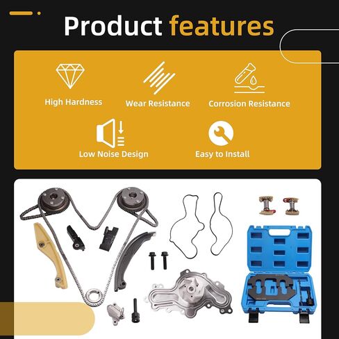 Timing Chain Kit & Water Pump with VVT Gears + 303-1248 Camshaft Holding Tool & Timing Alignment Holder Tool Kit Fit for Ford Explorer for Flex for Taurus,Fit for Lincoln MKT 3.5L V6 2012-2019 in Saudi Arabia