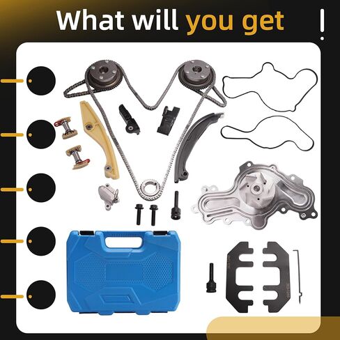 Timing Chain Kit & Water Pump with VVT Gears + 303-1248 Camshaft Holding Tool & Timing Alignment Holder Tool Kit Fit for Ford Explorer for Flex for Taurus,Fit for Lincoln MKT 3.5L V6 2012-2019 in Saudi Arabia
