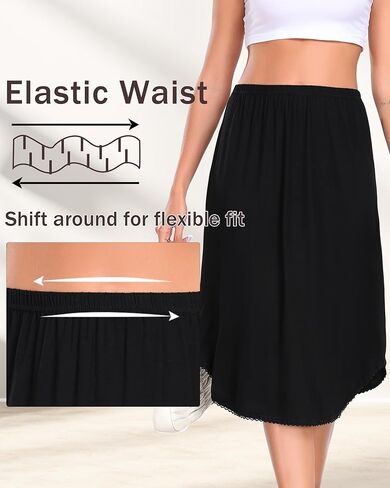 نصف نساء ينزلق طويل السفان تحت الخصر الناعم نصف انزلاق لنقل اللباس Nightdress S-3XL in Kuwait