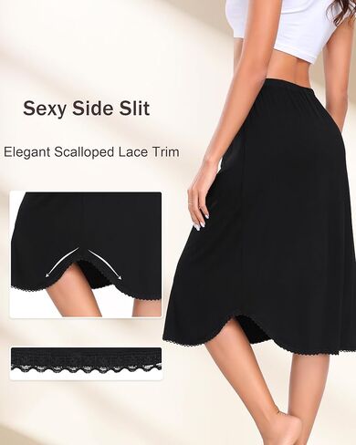 نصف نساء ينزلق طويل السفان تحت الخصر الناعم نصف انزلاق لنقل اللباس Nightdress S-3XL in Kuwait