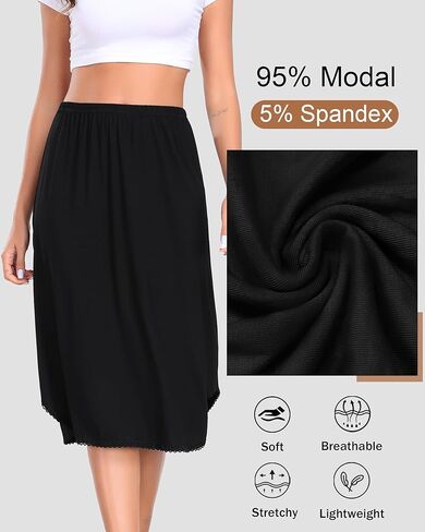 نصف نساء ينزلق طويل السفان تحت الخصر الناعم نصف انزلاق لنقل اللباس Nightdress S-3XL in Kuwait