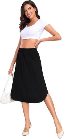 نصف نساء ينزلق طويل السفان تحت الخصر الناعم نصف انزلاق لنقل اللباس Nightdress S-3XL in Kuwait