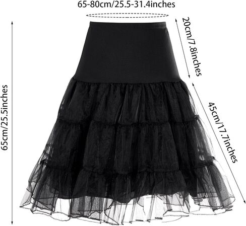 baotongle Women's 50s Vintage Petticoat Tutu Underskirt Retro Crinoline for Wedding Ball Gown in Saudi Arabia