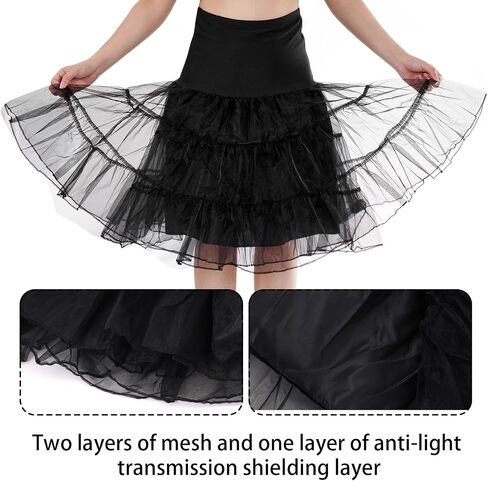 baotongle Women's 50s Vintage Petticoat Tutu Underskirt Retro Crinoline for Wedding Ball Gown in Saudi Arabia