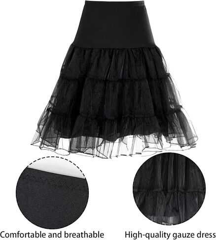 baotongle Women's 50s Vintage Petticoat Tutu Underskirt Retro Crinoline for Wedding Ball Gown in Saudi Arabia