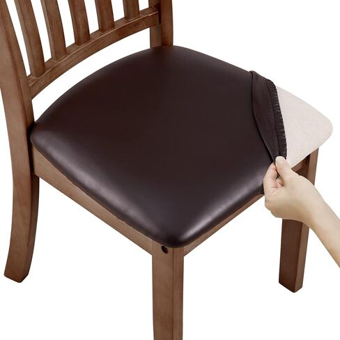 Waterproof Seat Cushion Covers 4 PCS, Stretch Dining Room Chair Covers Washable Kitchen Chair Slipcover Protector Removable (Green) in Kuwait