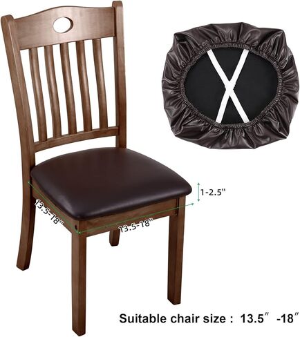 Waterproof Seat Cushion Covers 4 PCS, Stretch Dining Room Chair Covers Washable Kitchen Chair Slipcover Protector Removable (Green) in Kuwait