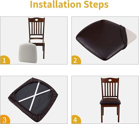 Waterproof Seat Cushion Covers 4 PCS, Stretch Dining Room Chair Covers Washable Kitchen Chair Slipcover Protector Removable (Green) in Kuwait